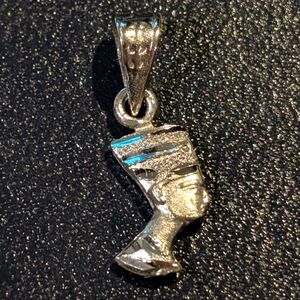 Vintage Silver Nefertiti Head Pendant